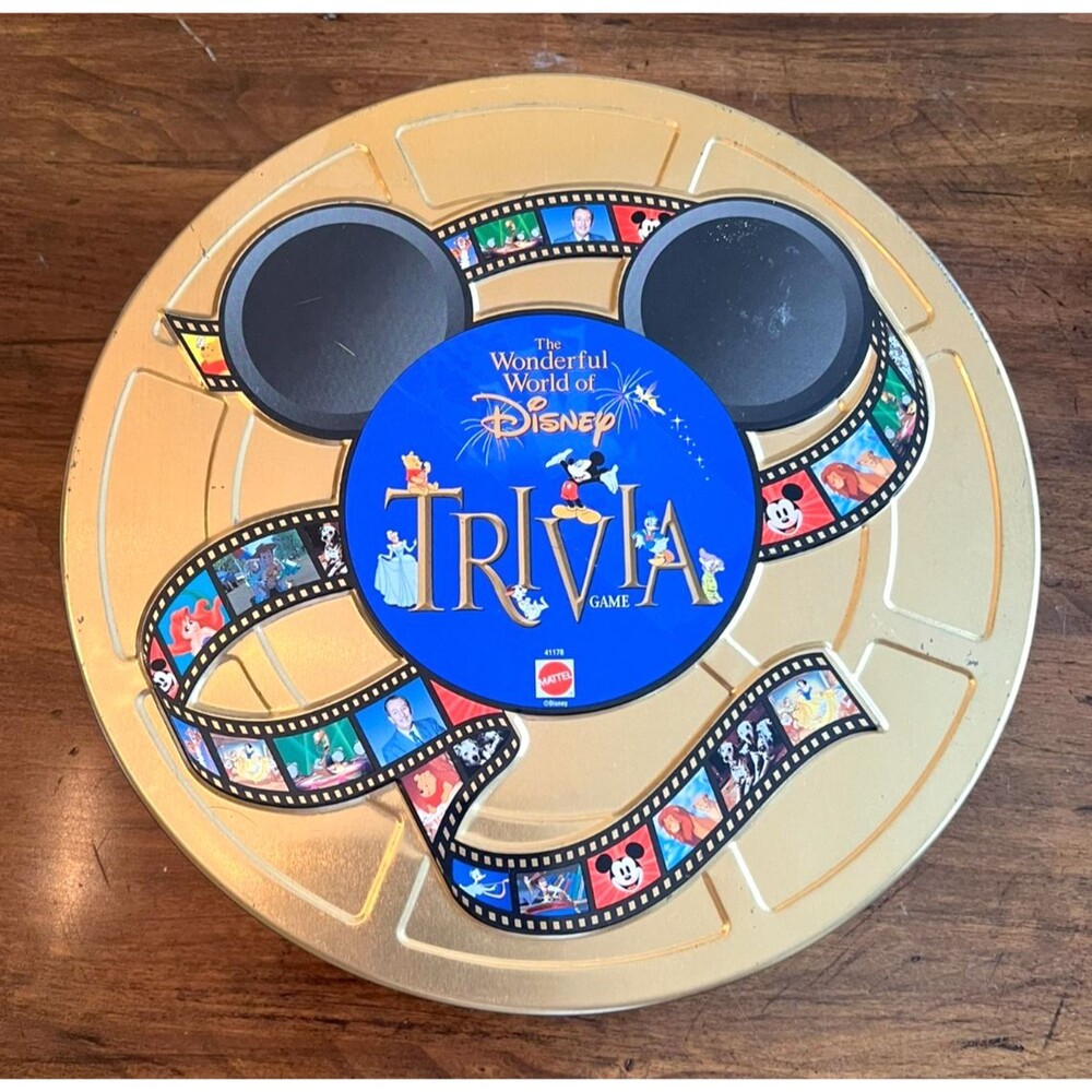 Vintage 1997 Disney The Wonderful World of Disney Trivia Game Board Game in Tin